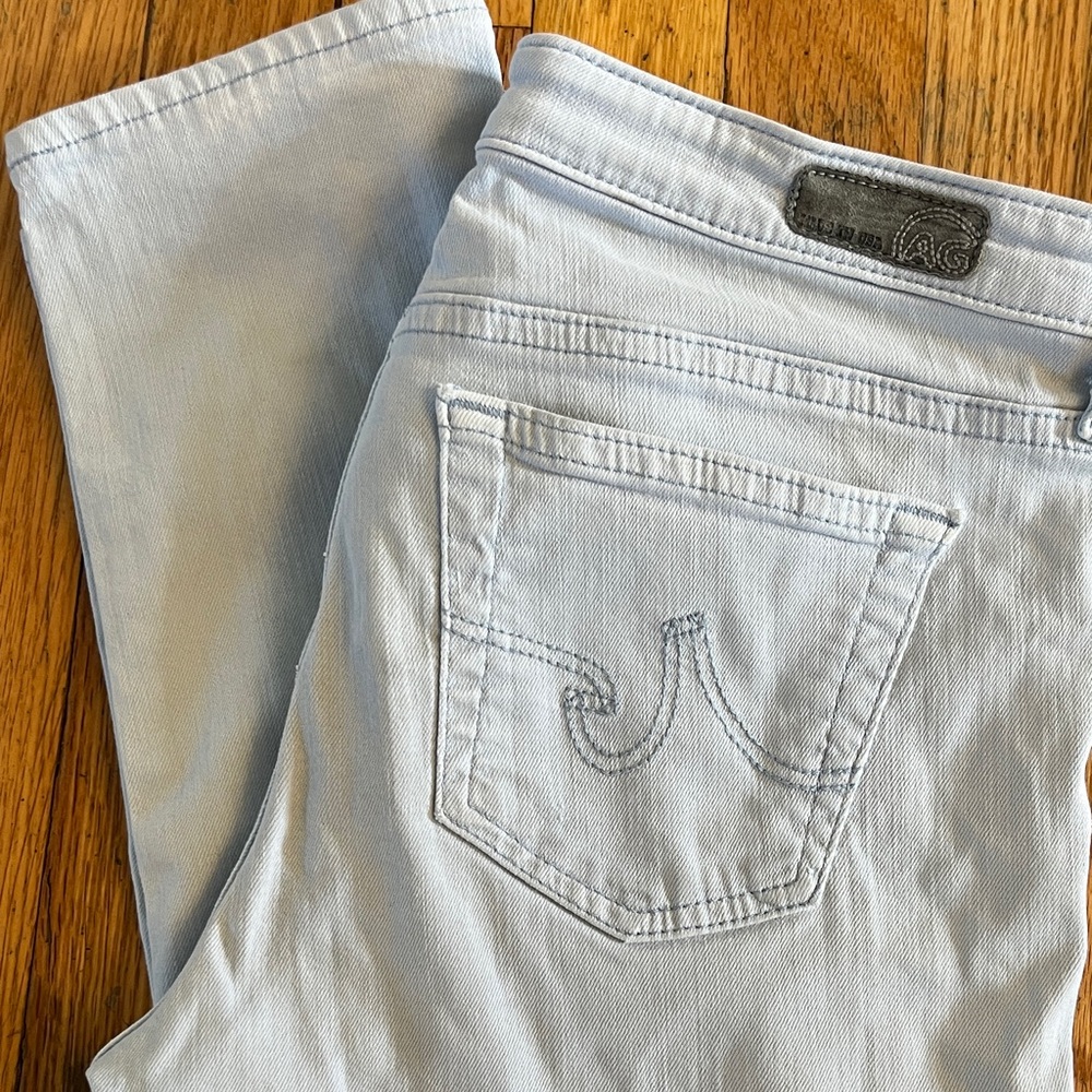 Ag Adriano Goldschmied Women's Soft Blue Skinny Leg Jeans-size 28